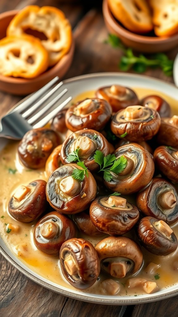 Savory Creamy Garlic Mushrooms Recipe
